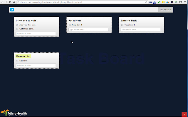 mTask Board chrome extension