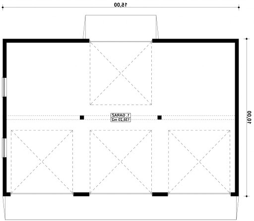 G373 - Budynek garażowy - Rzut garażu