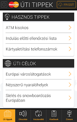 MasterCard Úti Tippek
