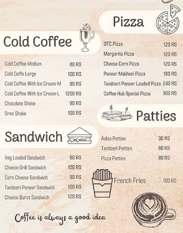 Coffee Hub menu 