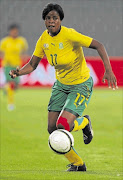 TERRIFIC FORM:     Andisiwe Mgcoyi scored a hat-trick against Democratic Republic of Congo.
    
      Photo: Gallo Images