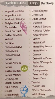 Thanco's Natural Ice Cream menu 1