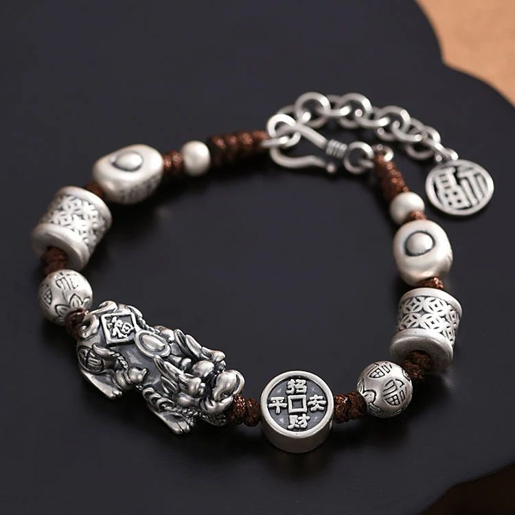 Title 3, 999 Sterling Zilveren Pi Xiu Armband Fortuin Vi...