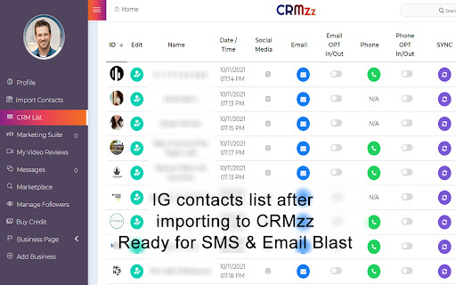 CRMzz - Instagram Contacts Importer