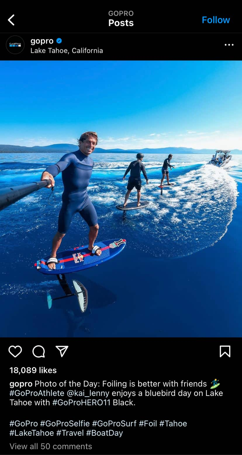  Screenshot of GoPro's Instagram photo; How to Get More Instagram Followers