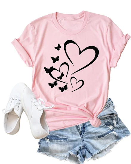 Flower Butterfly Style Trend Clothing Fashion T-Shirt Car... - 2