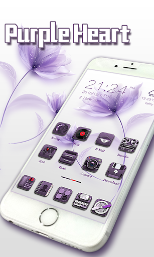 Purple Heart GO Launcher Theme