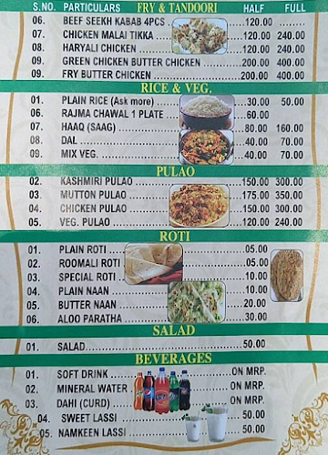 Saffron Valley menu 