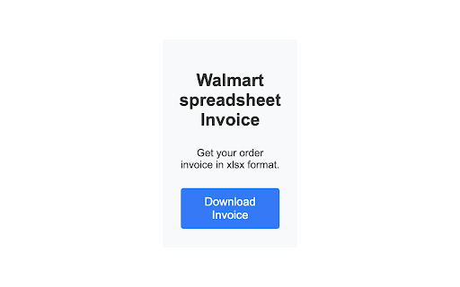 Walmart Spreadsheet Invoice