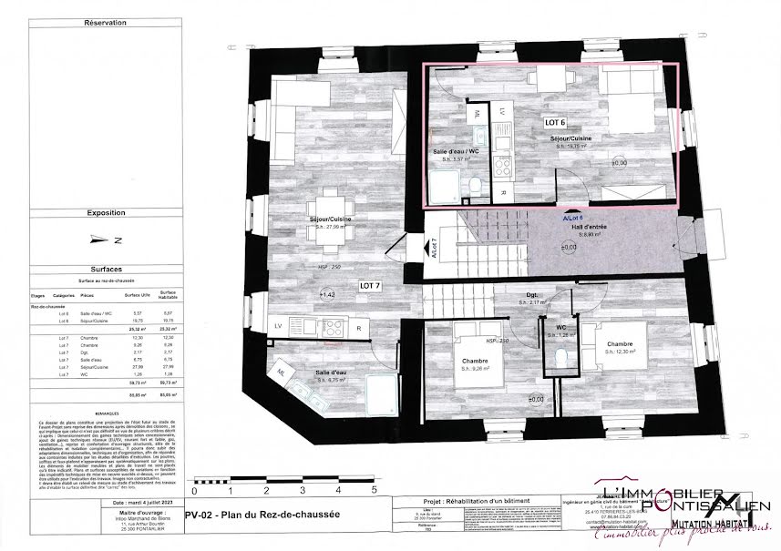 Vente appartement 1 pièce 25.32 m² à Pontarlier (25300), 123 000 €