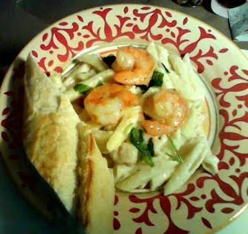 Shimp & Pasta in a Creamy White Wine Sauce