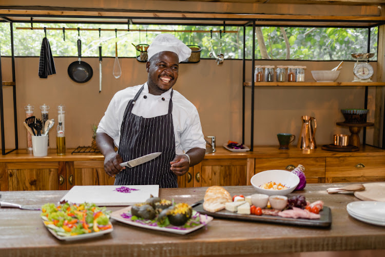 Head chef Elton Moyo at Tsowa Safari Island, Zimbabwe.