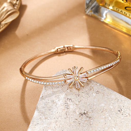 Title 3, Double layer light hollow jeweled womens brace...