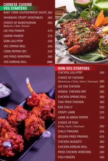 Andhra Ruchulu menu 