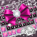 Herunterladen Pink Bow Diamond Premium Keyboard Theme Installieren Sie Neueste APK Downloader