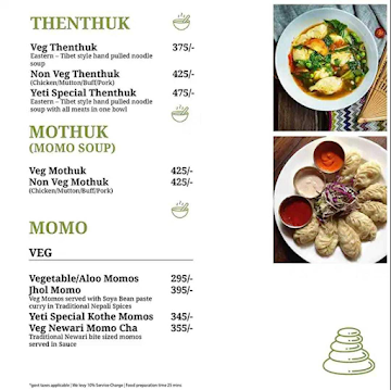 Yeti - The Himalayan Kitchen menu 