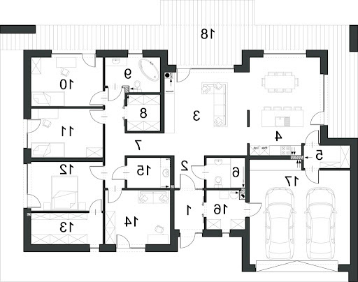 Dosadny D75 wariant I - Rzut parteru