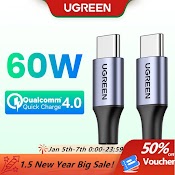 Dây Cáp Sạc Nhanh Ugreen Nối Dài Đầu Usb Type C Pd 60W