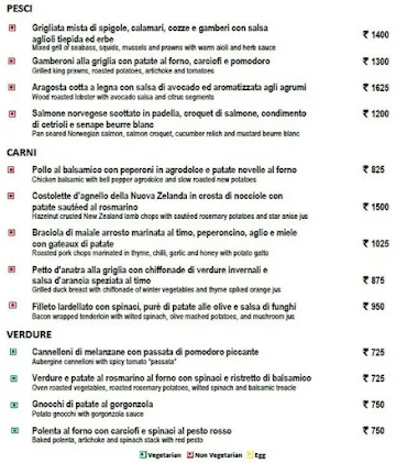 Incanto - The Zuri menu 