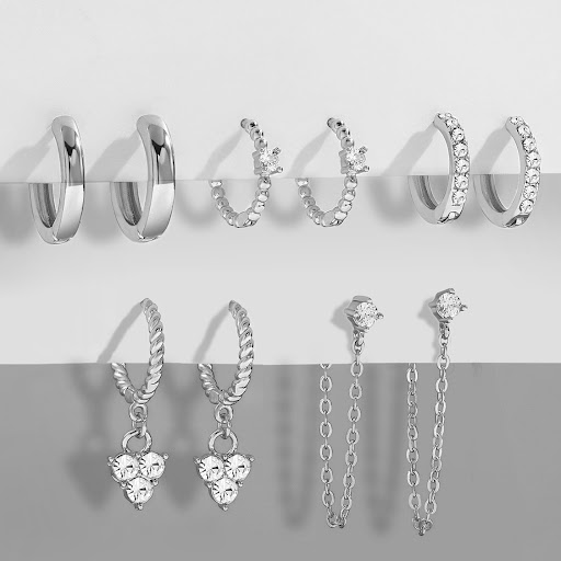 Title 5, Fashion Metal Alloy Earrings Suit for Women. St...