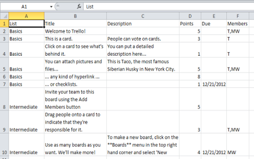 Export for Trello