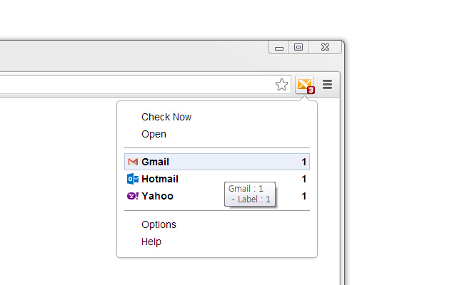 X-notifier (for Gmail™,Hotmail,Yahoo,AOL...) chrome extension