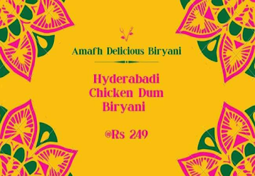 Amafh Delicious Hyderabadi Biryani menu 