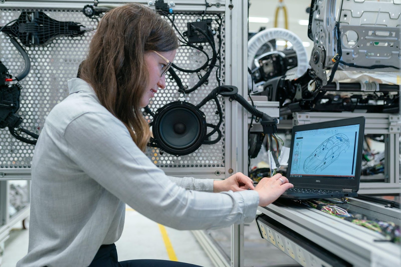 Woman working with operational technology.