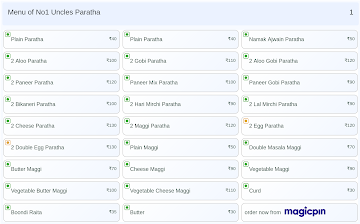 No1 Uncles Paratha menu 