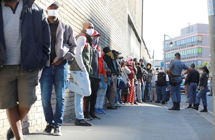 People queue at the department of labour in Cape Town. Picture: NARDUS ENGELBRECHT/GALLO IMAGES