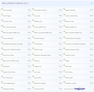 British Creamery & Co. menu 1