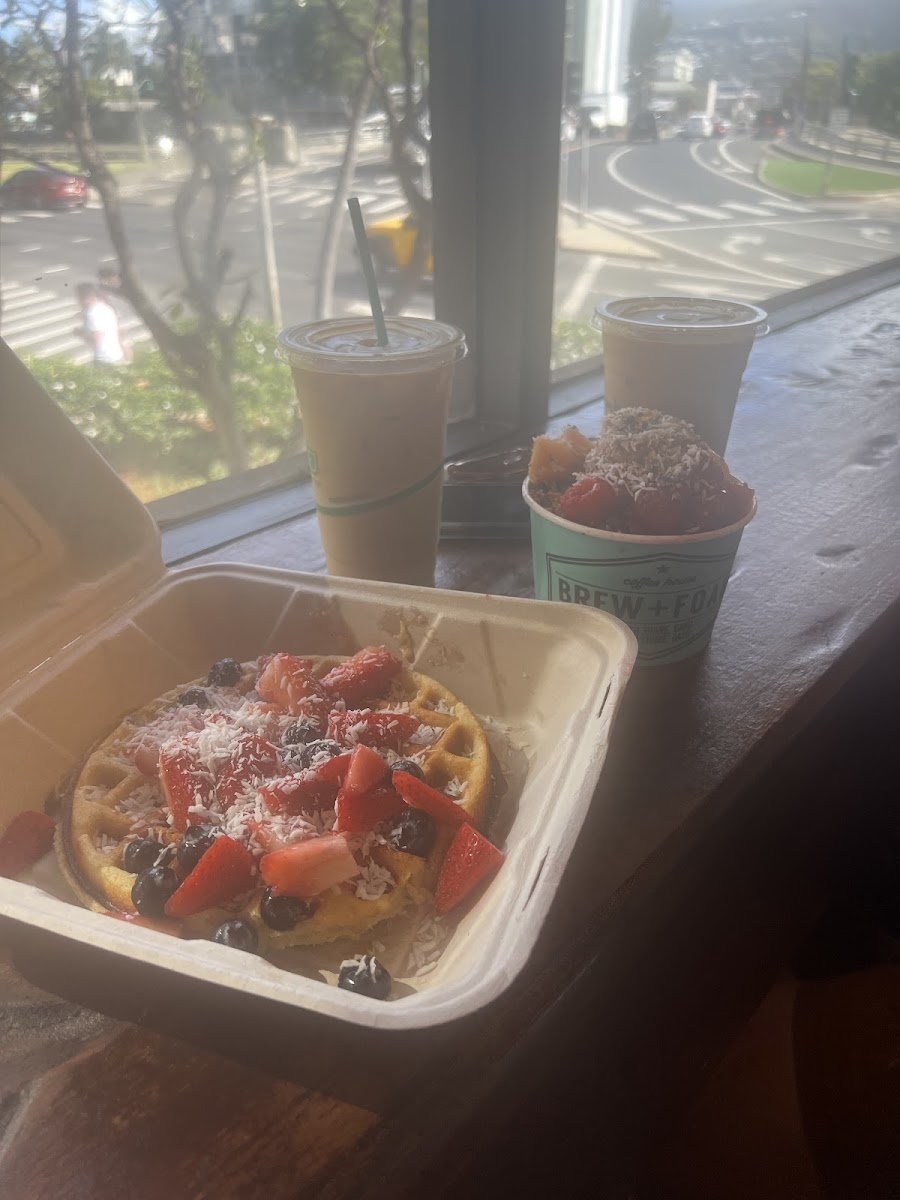 Gluten-Free Waffles at Brew & Foam Coffee House