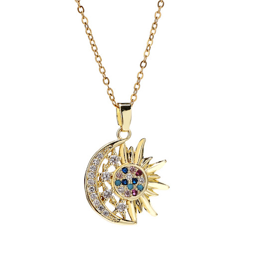 Title 1, Fashion Sun Geometric Clavicle Chain, a stylish...