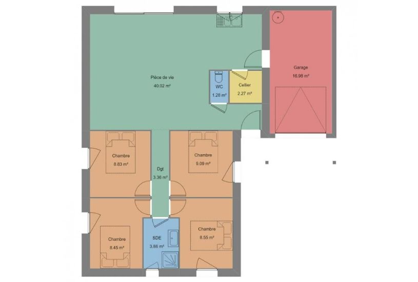  Vente Terrain + Maison - Terrain : 500m² - Maison : 85m² à Sainte-Pazanne (44680) 