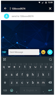 Blue Tech Free Emoji SMS Theme - náhled