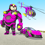 Panda Robot Helicopter Transform Battle Games Apk