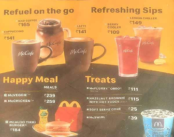 McDonald's menu 