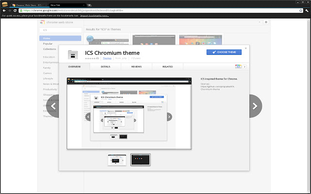 ICS Chromium theme chrome extension