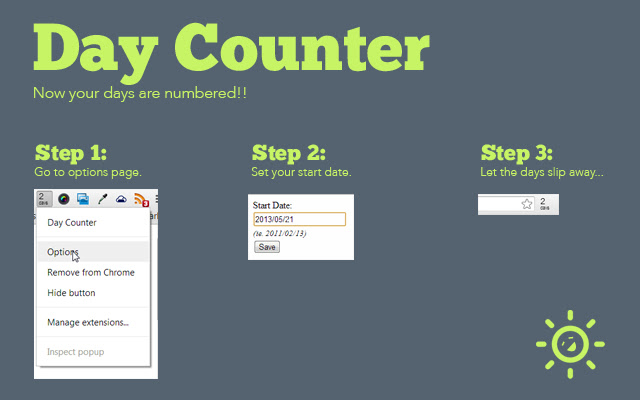 Day Counter chrome extension