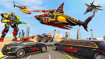 Shark Transform Robot Car Game Screenshot