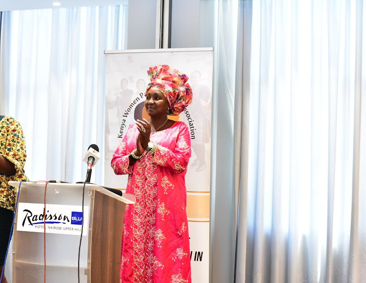 National Assembly deputy speaker Gladys Boss Shollei speaking during consultative forum with women leaders on the Constitutional Amendments Bill on February 23, 2023.