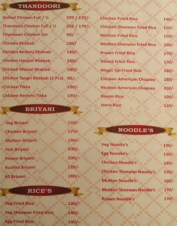 Magic Kabab menu 