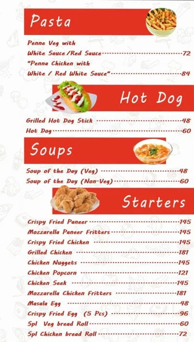 Jas Foods menu 