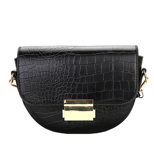 Title 2, Fashion textured one-shoulder saddle bag, a sty...