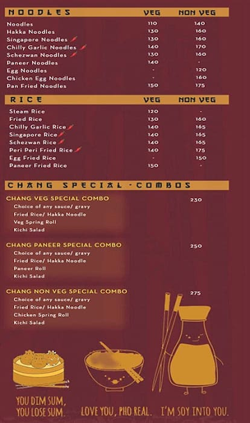 Singh Chang menu 