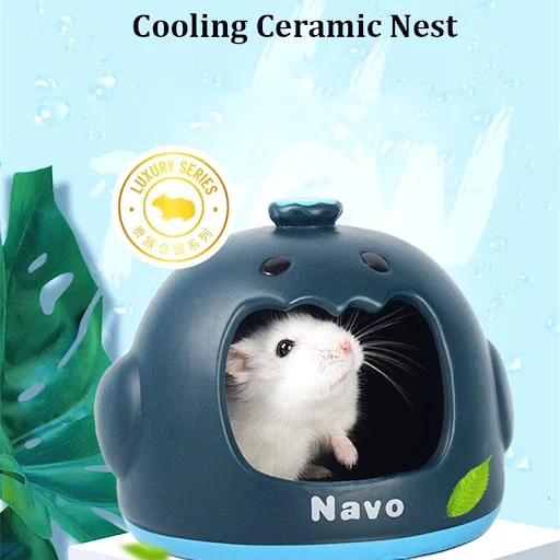 Hamster Summer House Ice Nest Cooling Ceramics Hideout Habitat for Mini Animals Rats Guniea Pig Hamster Cages Pet Suppli