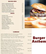 Burger Anthem menu 1