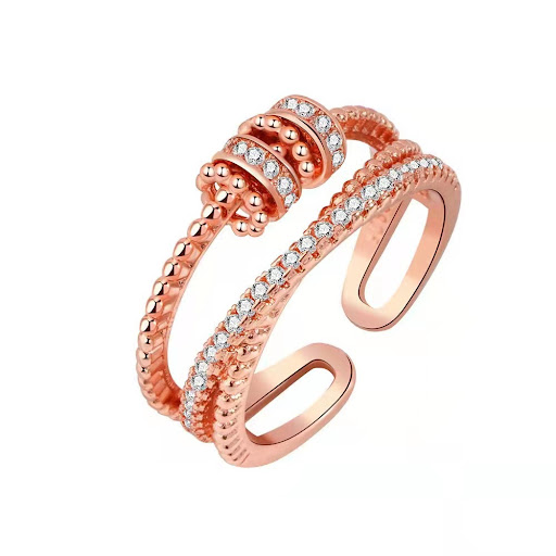 Title 7, Female 18K Gold Plated Micro Inlaid Zircon Spin...