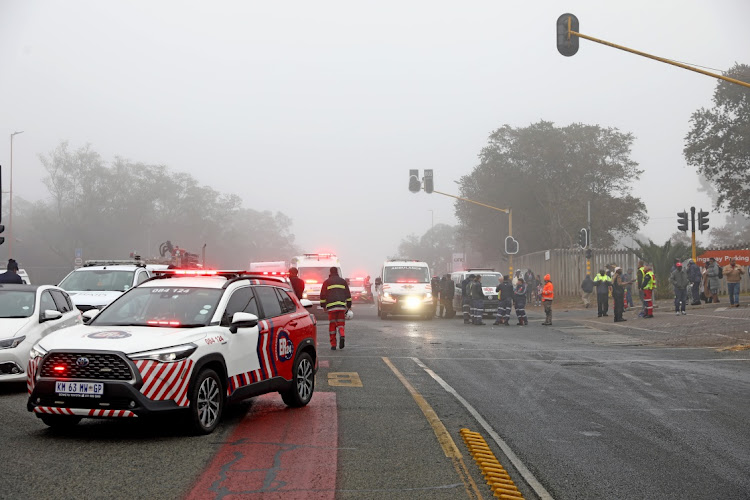 Emergency service personnel assisted those injured in the accident.