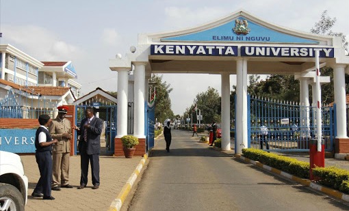 The front view of the entrance to Kenyatta University.